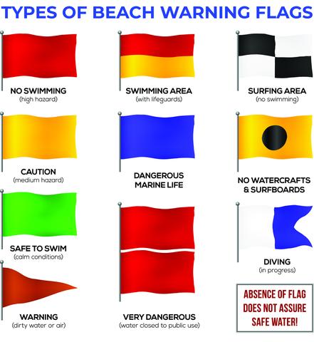 beach warning flag types